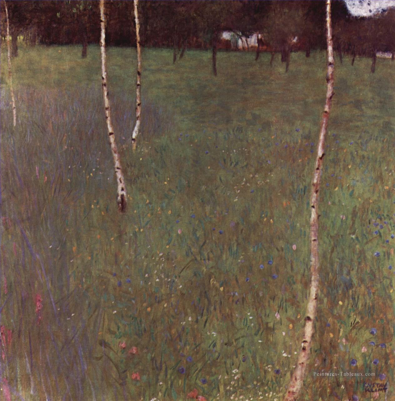 Bauernhausmit Birken symbolisme Gustav Klimt Peintures à l'huile